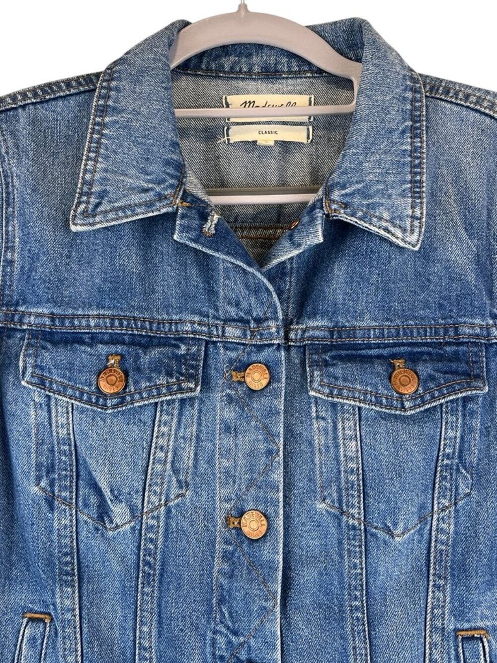 Madewell The Jean Jacket In Pinter Wash Denim Cotton Classic Sz S - Picture 5 of 11
